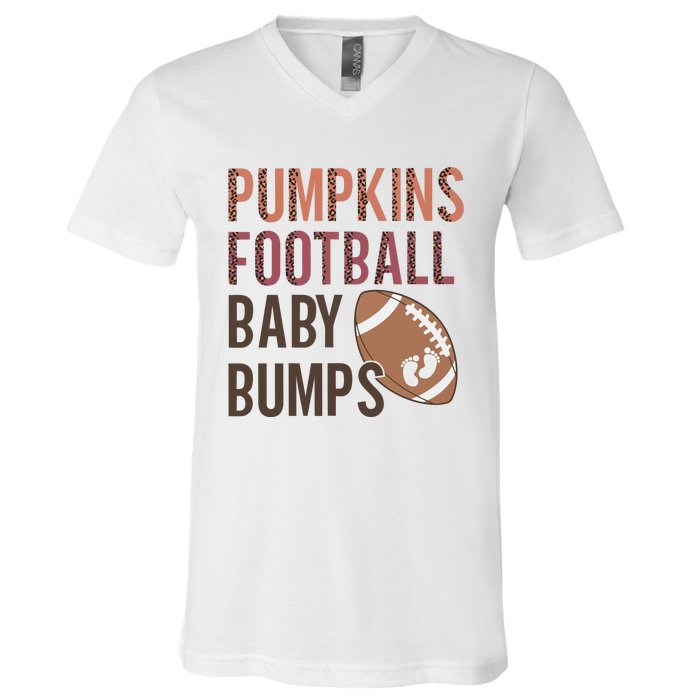 Pumpkins Football Baby Bumps V-Neck T-Shirt