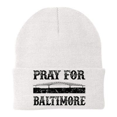 Pray For Baltimore Francis Scott Key Bridge Knit Cap Winter Beanie