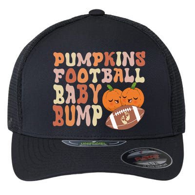 Pumpkins Football Baby Bumps Fall Thanksgiving Pregnancy Flexfit Unipanel Trucker Cap