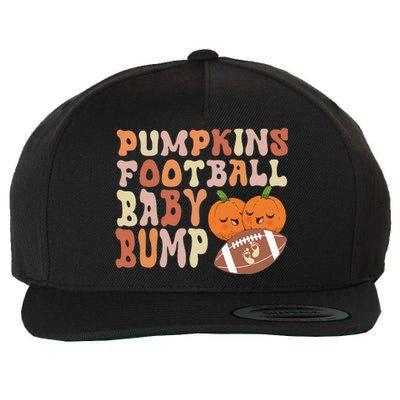 Pumpkins Football Baby Bumps Fall Thanksgiving Pregnancy Wool Snapback Cap