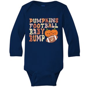 Pumpkins Football Baby Bumps Fall Thanksgiving Pregnancy Baby Long Sleeve Bodysuit