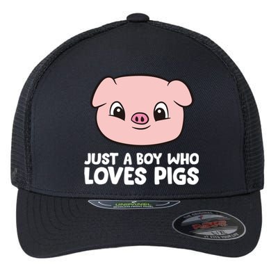 Pig Farmer Boy Just A Boy Who Loves Pigs Cool Gift Flexfit Unipanel Trucker Cap