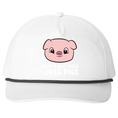 Pig Farmer Boy Just A Boy Who Loves Pigs Cool Gift Snapback Five-Panel Rope Hat