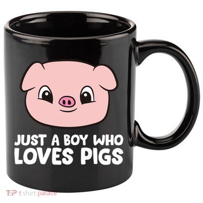 Pig Farmer Boy Just A Boy Who Loves Pigs Cool Gift 11oz C Handle Ceramic Mug