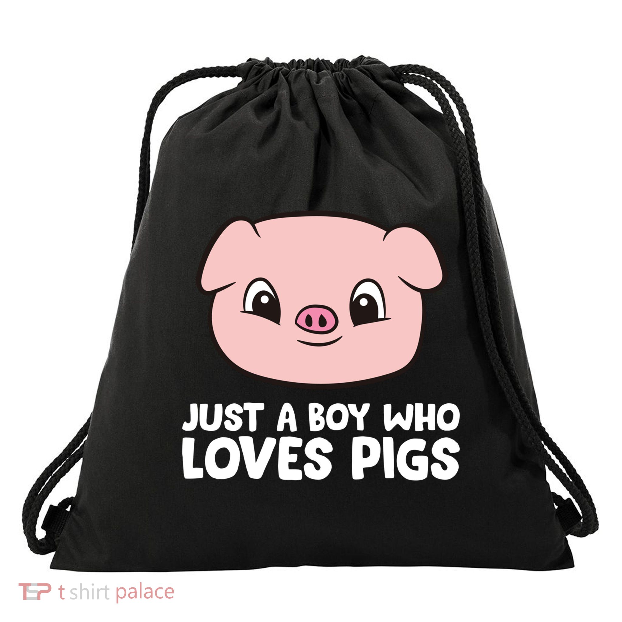 Pig Farmer Boy Just A Boy Who Loves Pigs Cool Gift Drawstring Bag