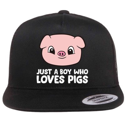 Pig Farmer Boy Just A Boy Who Loves Pigs Cool Gift Flatbill Hat