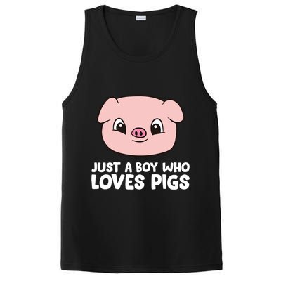 Pig Farmer Boy Just A Boy Who Loves Pigs Cool Gift PosiCharge Competitor Tank