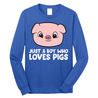 Pig Farmer Boy Just A Boy Who Loves Pigs Cool Gift Long Sleeve Shirt