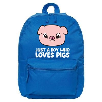 Pig Farmer Boy Just A Boy Who Loves Pigs Cool Gift 16 in Basic Backpack