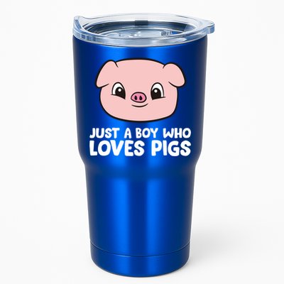 Pig Farmer Boy Just A Boy Who Loves Pigs Cool Gift Tumbler