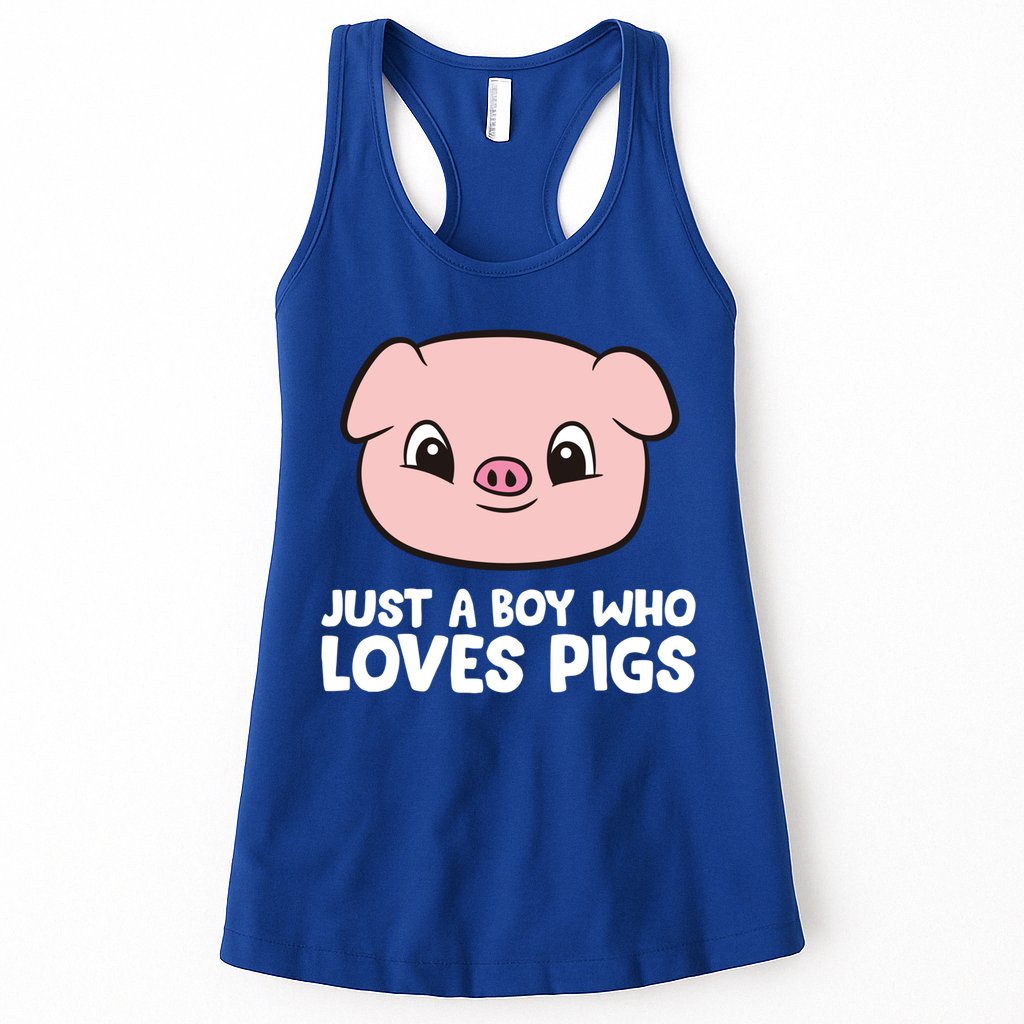 Pig Farmer Boy Just A Boy Who Loves Pigs Cool Gift Womens Tank Top