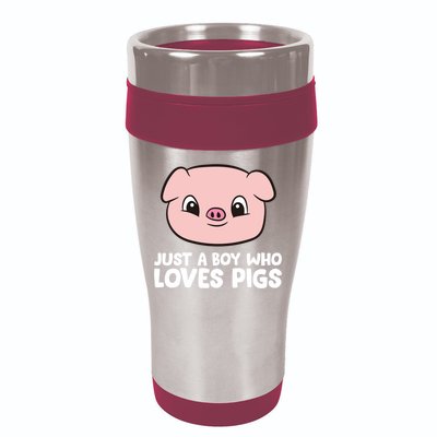 Pig Farmer Boy Just A Boy Who Loves Pigs Cool Gift 16oz Travel Tumbler