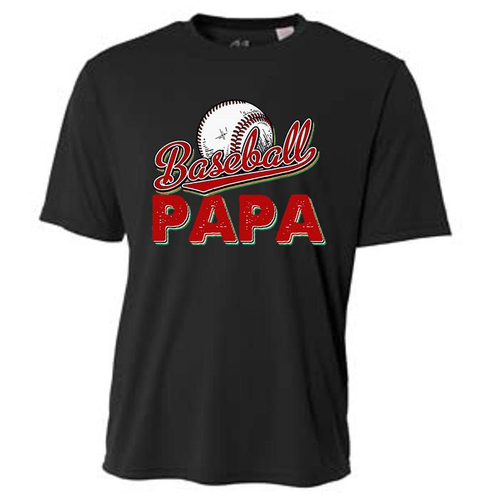 Papa Flag Baseball Fathers Day Cooling Performance Crew T-Shirt