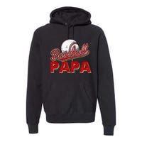 Papa Flag Baseball Fathers Day Premium Hoodie