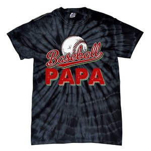 Papa Flag Baseball Fathers Day Tie-Dye T-Shirt