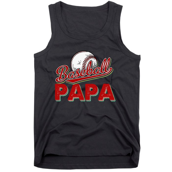 Papa Flag Baseball Fathers Day Tank Top