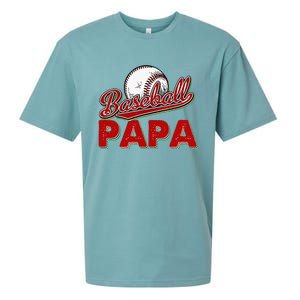 Papa Flag Baseball Fathers Day Sueded Cloud Jersey T-Shirt