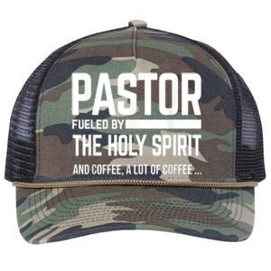 Pastor Fueled By Holy Spirit And Coffee Church Pastor Retro Rope Trucker Hat Cap