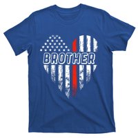 Proud Firefighter Brother American Flag Heart Gift T-Shirt