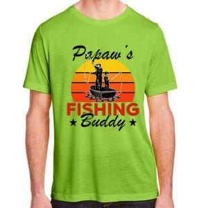 Papaws Fishing Buddy Funny Retro Dad Son Gift For Fisherman Adult ChromaSoft Performance T-Shirt