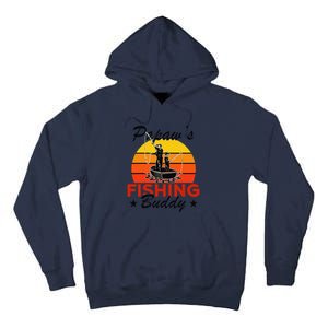 Papaws Fishing Buddy Funny Retro Dad Son Gift For Fisherman Tall Hoodie