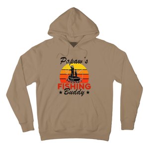 Papaws Fishing Buddy Funny Retro Dad Son Gift For Fisherman Hoodie