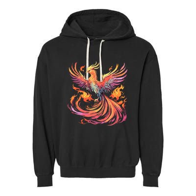 Phoenix Fire Bird Garment-Dyed Fleece Hoodie