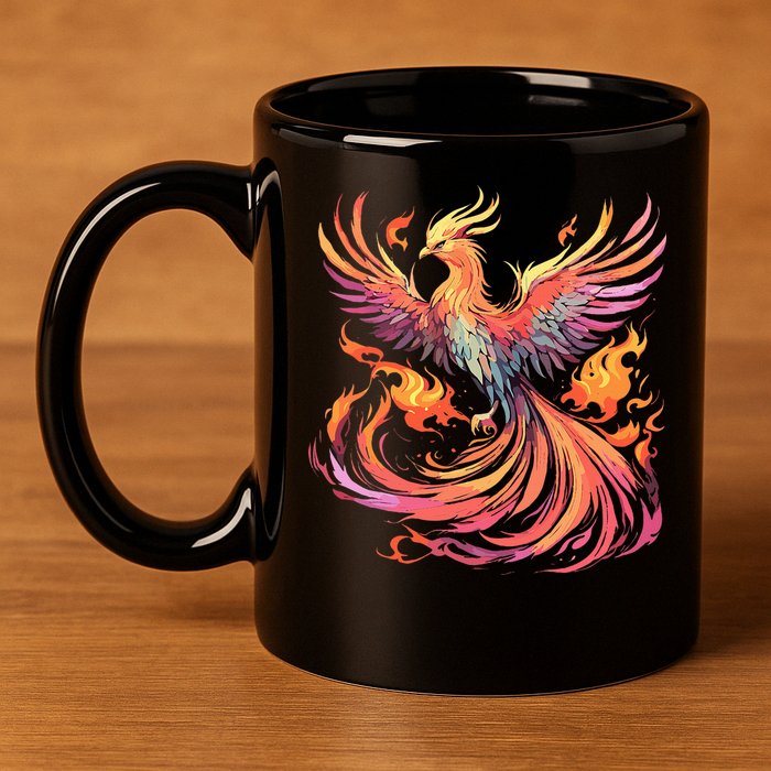Phoenix Fire Bird 11oz C Handle Ceramic Mug