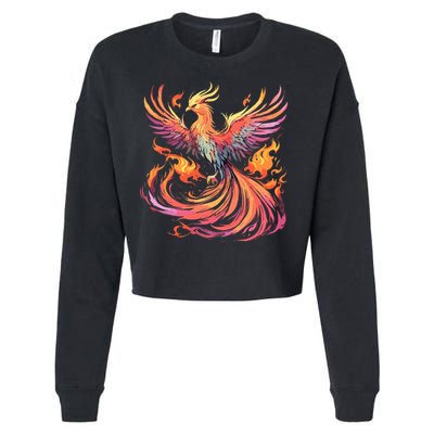 Phoenix Fire Bird Cropped Pullover Crew