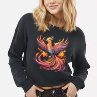 Phoenix Fire Bird Cropped Pullover Crew