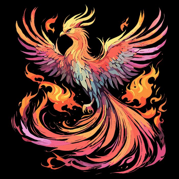 Phoenix Fire Bird Cropped Pullover Crew