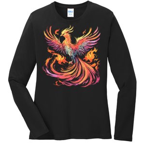 Phoenix Fire Bird Ladies Long Sleeve Shirt