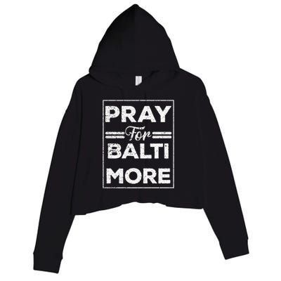 Pray For Baltimore Crop Fleece Hoodie