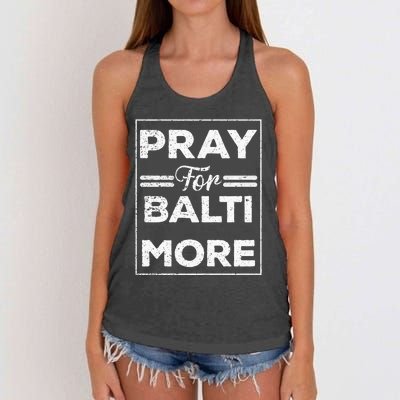 Pray For Baltimore Women's Knotted Racerback Tank