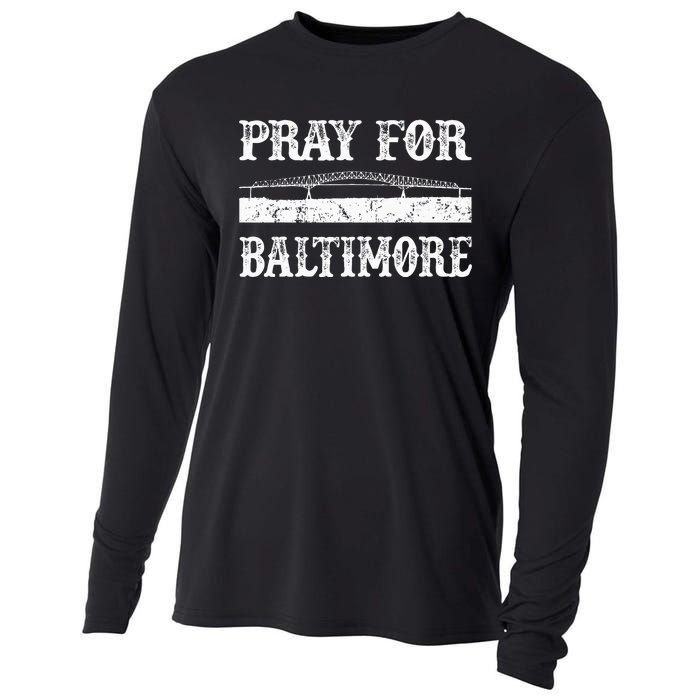 Pray For Baltimore Francis Scott Key Bridge Cooling Performance Long Sleeve Crew