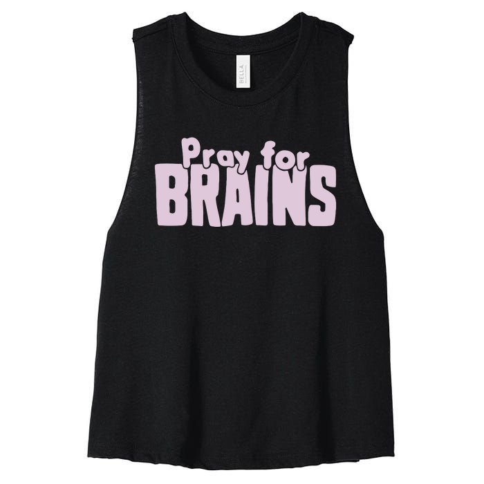 Pray For Brains Women's Racerback Cropped Tank