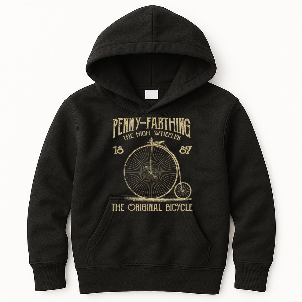 Penny Farthing Bike Retro Vintage Bicycle Kids Hoodie