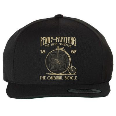 Penny Farthing Bike Retro Vintage Bicycle Wool Snapback Cap