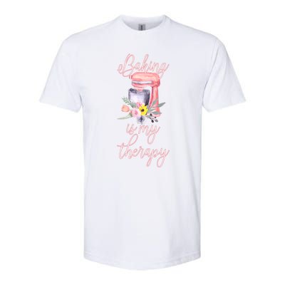 Pretty Floral Baking Is My Therapy Gift Great Gift Softstyle® CVC T-Shirt