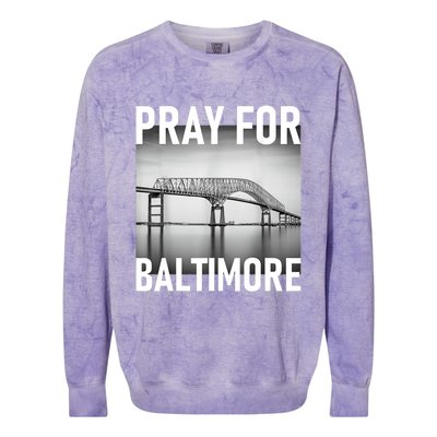 Pray For Baltimore Francis Scott Key | Baltimore Bridge Colorblast Crewneck Sweatshirt