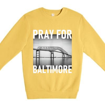 Pray For Baltimore Francis Scott Key | Baltimore Bridge Premium Crewneck Sweatshirt