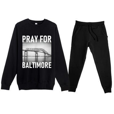 Pray For Baltimore Francis Scott Key | Baltimore Bridge Premium Crewneck Sweatsuit Set