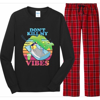 Parrot Fun Birb Memes Summer Cockatiel Don't Kill My Vibes Gift Long Sleeve Pajama Set