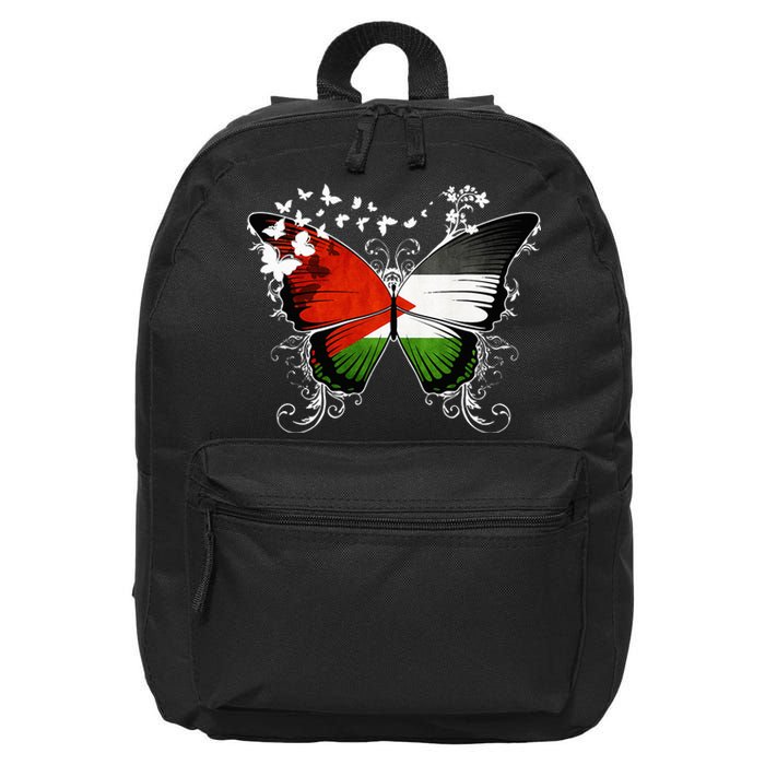 Palestine Flag Butterfly 16 in Basic Backpack