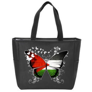 Palestine Flag Butterfly Zip Tote Bag