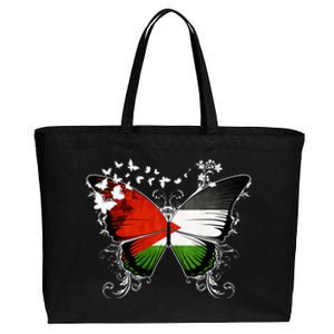 Palestine Flag Butterfly Cotton Canvas Jumbo Tote