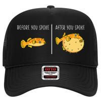 Puffer Fish Blowfish Funny Puffer Fish High Crown Mesh Back Trucker Hat