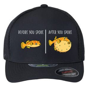 Puffer Fish Blowfish Funny Puffer Fish Flexfit Unipanel Trucker Cap