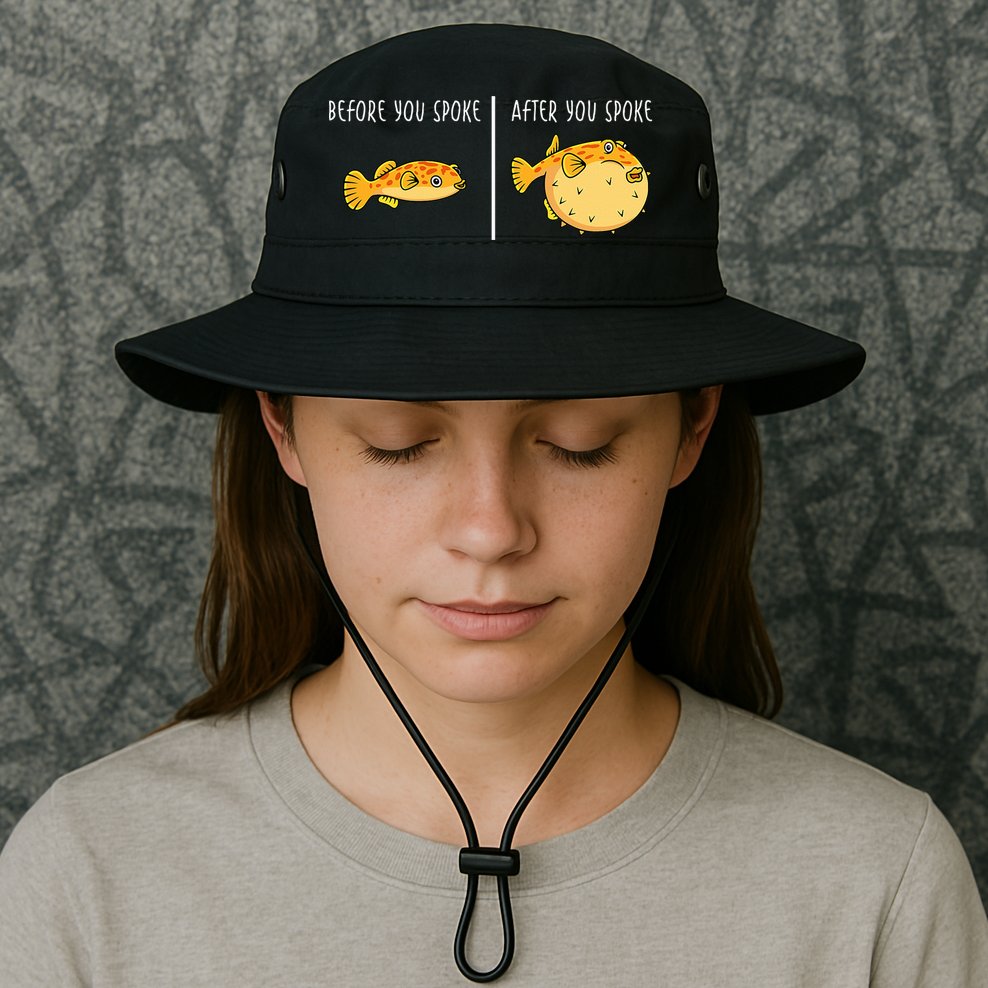 Puffer Fish Blowfish Funny Puffer Fish Bucket Hat