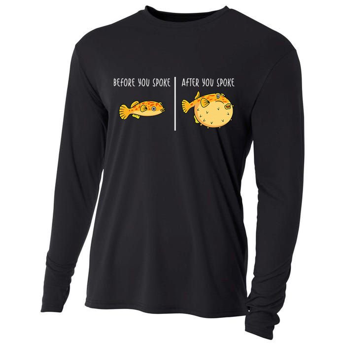 Puffer Fish Blowfish Funny Puffer Fish Cooling Performance Long Sleeve Crew